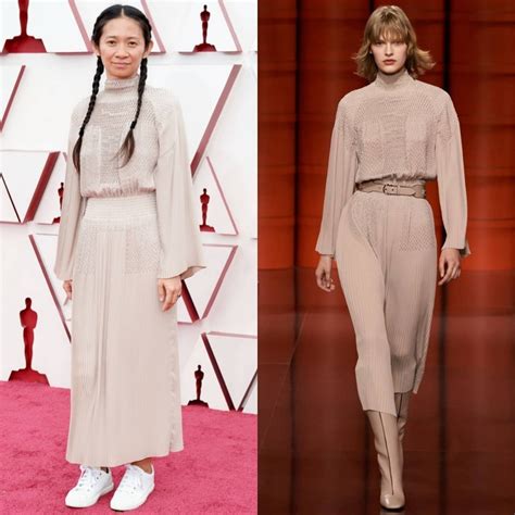 chloe zhao hermes dress|Oscars 2021 Red Carpet: The Best Dressed Outfits.